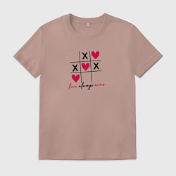 Мужская футболка Любовь всегда побеждает - крестики-нолики, но с се