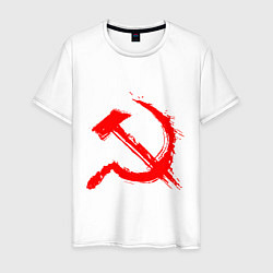 Мужская футболка Sickle and hammer red paint