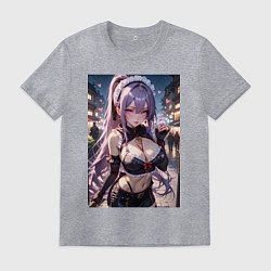 Футболка хлопковая мужская Горничная-куноити, цвет: меланж