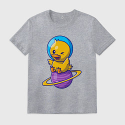 Мужская футболка Утёнок на сатурне