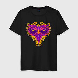Футболка хлопковая мужская Violet owl, цвет: черный