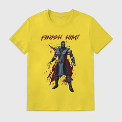 Футболка хлопковая мужская Finish him Sub-Zero Mortal Kombat, цвет: желтый