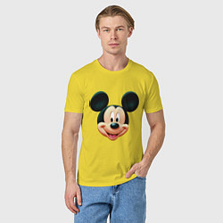 Футболка хлопковая мужская Mickey mouse head, цвет: желтый — фото 2