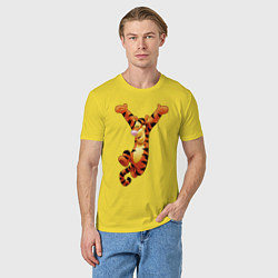 Футболка хлопковая мужская Винни пух - Тигруля, цвет: желтый — фото 2