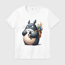 Мужская футболка Totoro and black cat - anime