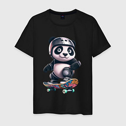 Мужская футболка Cool panda on a skateboard - extreme