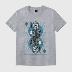 Мужская футболка Игральная карта со скелетом рыцарем
