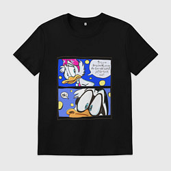 Футболка хлопковая мужская Понка и Дональд, цвет: черный