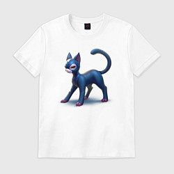 Футболка хлопковая мужская Кошечка, цвет: белый