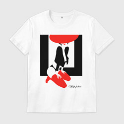 Мужская футболка Девушка в красной шляпе