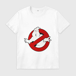 Футболка хлопковая мужская Ghostbusters - logo, цвет: белый