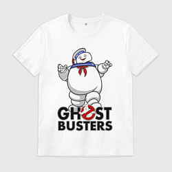 Футболка хлопковая мужская Ghostbusters - stay puft, цвет: белый