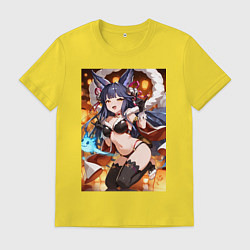 Футболка хлопковая мужская Yuel Yuri sexy Granblue Fantasy, цвет: желтый