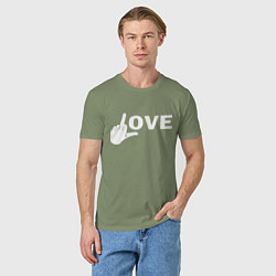 Футболка хлопковая мужская Love - fuck, цвет: авокадо — фото 2
