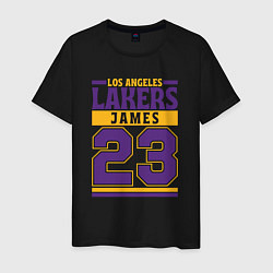 Футболка хлопковая мужская Lakers - James 23, цвет: черный