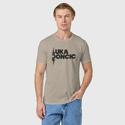 Футболка хлопковая мужская Стиль Луки Дончича, цвет: миндальный — фото 2