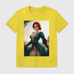 Футболка хлопковая мужская Трисс Меригольд Ведьмак 3, цвет: желтый
