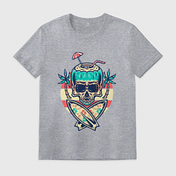 Футболка хлопковая мужская Skull summer, цвет: меланж