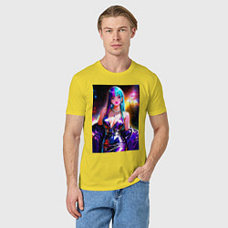 Футболка хлопковая мужская Девушка поп идол, цвет: желтый — фото 2