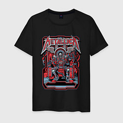 Футболка хлопковая мужская Metallica - skeleton robot, цвет: черный
