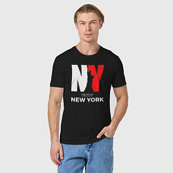 Футболка хлопковая мужская The city of New York, цвет: черный — фото 2