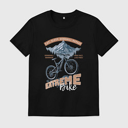 Мужская футболка Горный велосипед, лес, горы, эсктримальный стиль