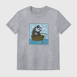 Мужская футболка Рыба ловит рыбу в лодке