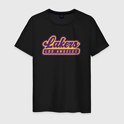 Футболка хлопковая мужская Basketball LA Lakers, цвет: черный