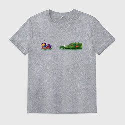 Футболка хлопковая мужская Duck and Dragon, цвет: меланж