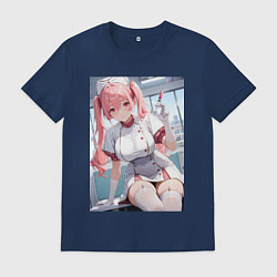 Мужская футболка Медсестричка сделает тебе укол любви - пышная аним