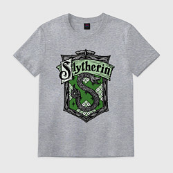 Футболка хлопковая мужская Slytherin emblem, цвет: меланж