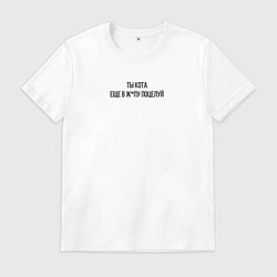 Мужская футболка С надписью ты кота еще в ж поцелуй