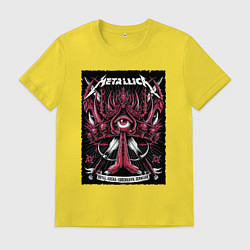 Футболка хлопковая мужская Metallica - royal arena Denmark, цвет: желтый