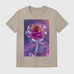 Футболка хлопковая мужская Кристальная роза, цвет: миндальный