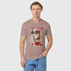 Футболка хлопковая мужская С днем варенья, цвет: пыльно-розовый — фото 2