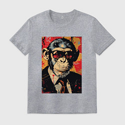 Мужская футболка Деловой шимпанзе в смокинге