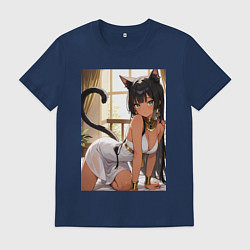 Футболка хлопковая мужская Сфинкс в древнем Египте, цвет: тёмно-синий