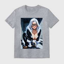 Футболка хлопковая мужская Черная кошка Фелиция Харди, цвет: меланж