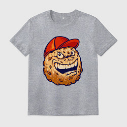 Футболка хлопковая мужская Печенье в кепке, цвет: меланж