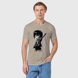 Футболка хлопковая мужская Маленький воин-самурай, цвет: миндальный — фото 2