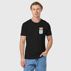 Футболка хлопковая мужская PuppyM in pocket, цвет: черный — фото 2