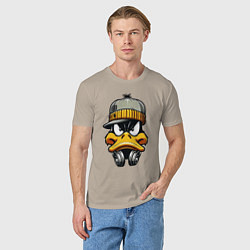 Футболка хлопковая мужская Duffy Duck in headphones, цвет: миндальный — фото 2