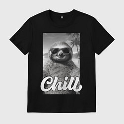 Мужская футболка Sloth - chill - настроение у ленивца чилить в отпу