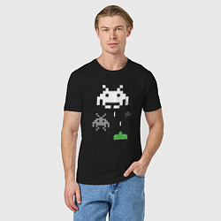 Футболка хлопковая мужская Space invaders, цвет: черный — фото 2