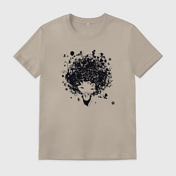 Футболка хлопковая мужская Девчонка милашка, цвет: миндальный