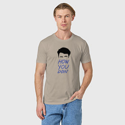 Футболка хлопковая мужская How you doin, цвет: миндальный — фото 2