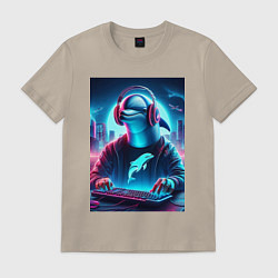 Мужская футболка Dolphin is esports player - ai art fantasy