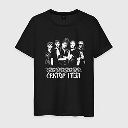 Мужская футболка Сектор газа пиксельный белый портрет