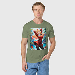 Футболка хлопковая мужская Марин Китагава косплей 002 Darling in the Franxx, цвет: авокадо — фото 2