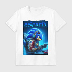 Мужская футболка Hedgehog Sonic is esports player - neon glow
